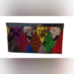 Mirror Mirror Snakeskin Diamond Print Wallet
